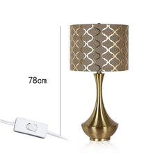 Load image into Gallery viewer, Bronzing Pattern Shade Table Lamp for Bedside Bedroom Living Room Creative Curved Gold Desktop Lamp Home Deco Nightstand Lamp