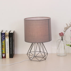 Geometric Bracket Table Lamps E27 Lamp Base Decorative Retro Shade Table Lights Bedside Home Lighting for Bedroom Living Room