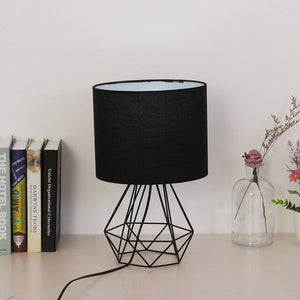 Geometric Bracket Table Lamps E27 Lamp Base Decorative Retro Shade Table Lights Bedside Home Lighting for Bedroom Living Room
