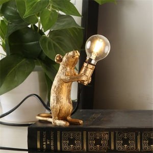 Italy Designer Mouse Resin Table Lamps Room Decorative Table Lamp for Bedroom Bedside Lamp Desk Lamp Home Deco Lighting Fixtures