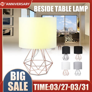 Geometric Bracket Table Lamps E27 Lamp Base Decorative Retro Shade Table Lights Bedside Home Lighting for Bedroom Living Room