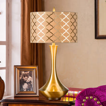 Load image into Gallery viewer, Bronzing Pattern Shade Table Lamp for Bedside Bedroom Living Room Creative Curved Gold Desktop Lamp Home Deco Nightstand Lamp
